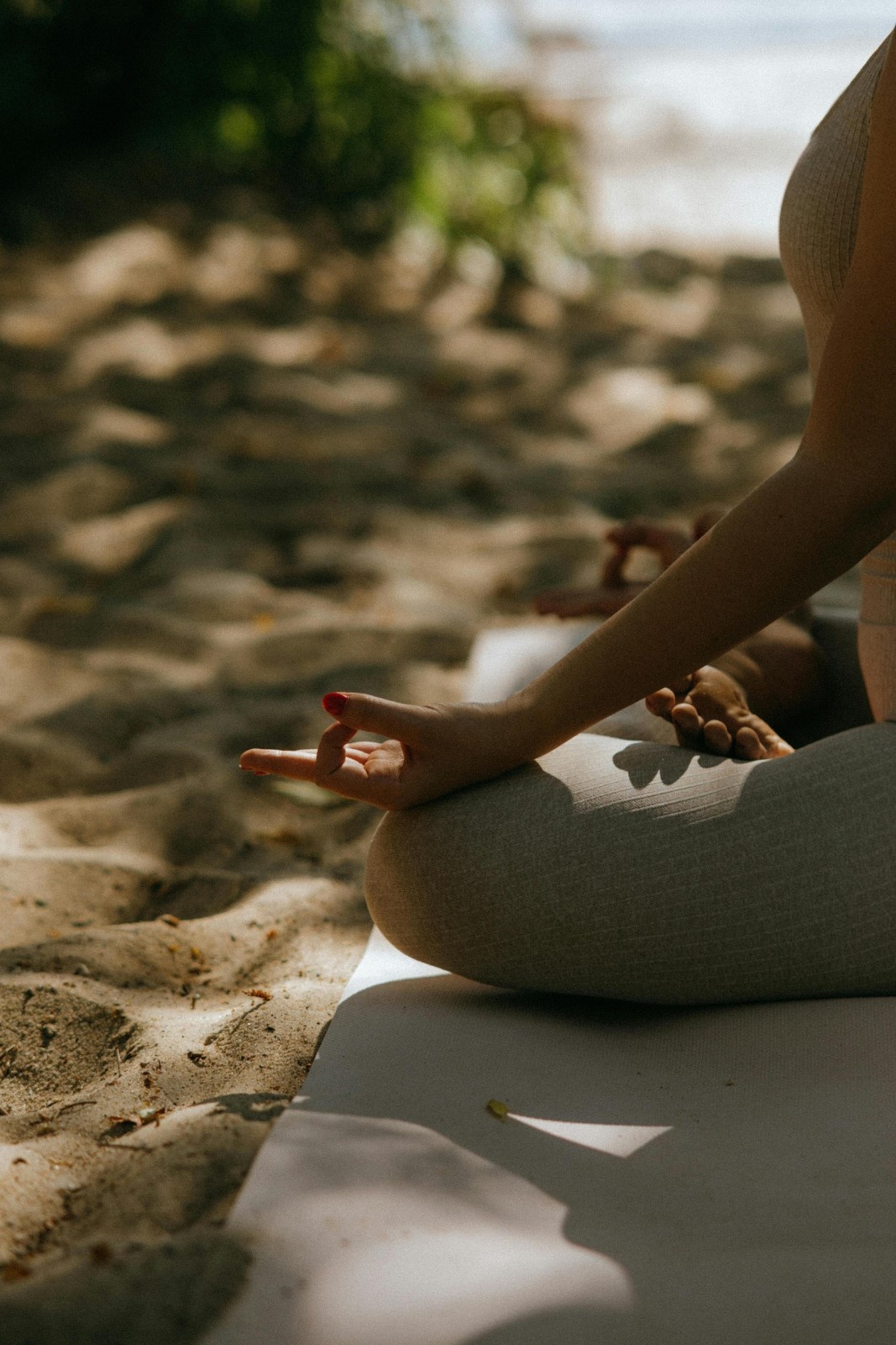 Outdoor Group Yoga by Lake